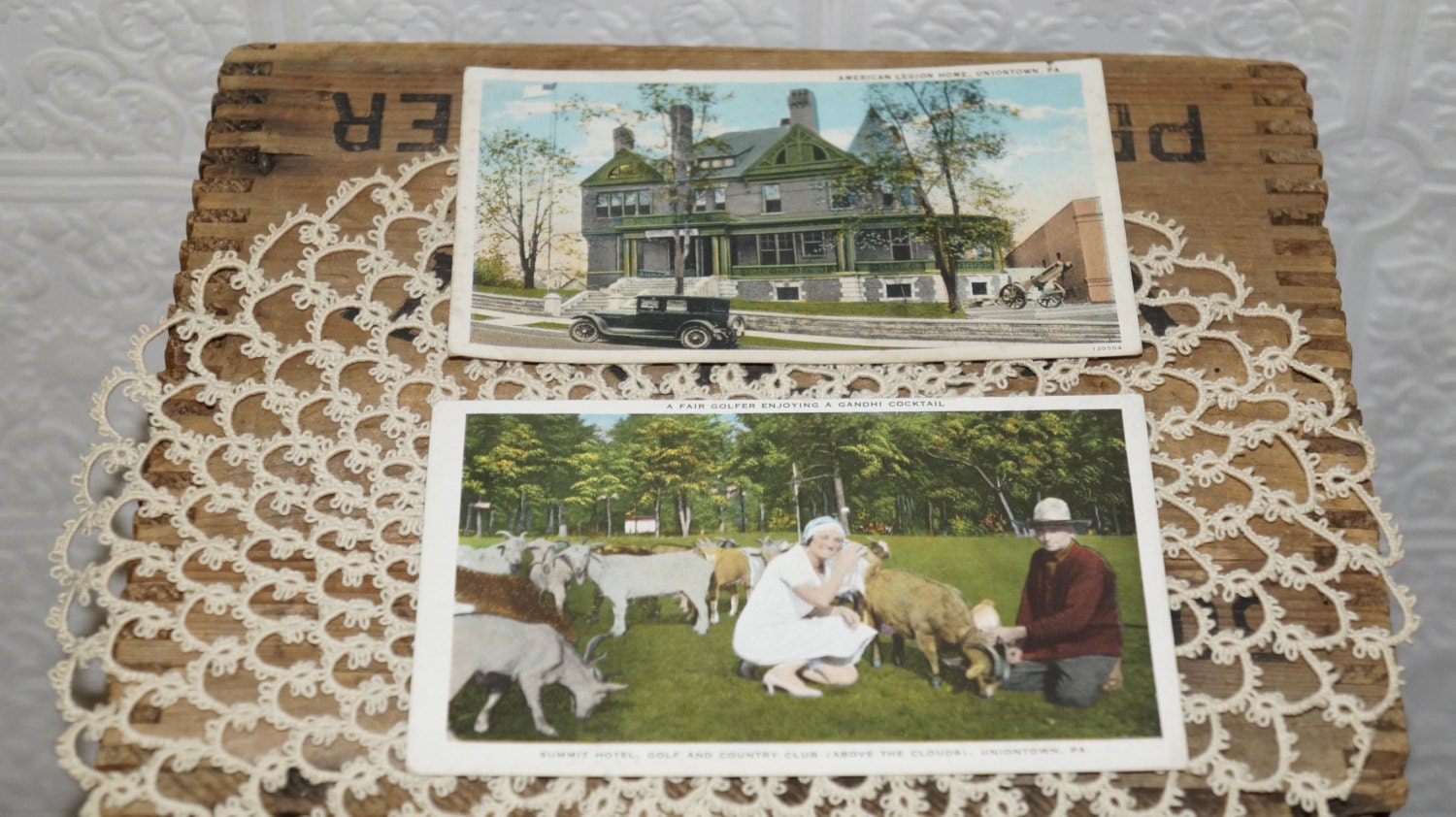 antique Uniontown Pennsylvania postcards American Legion Etsy