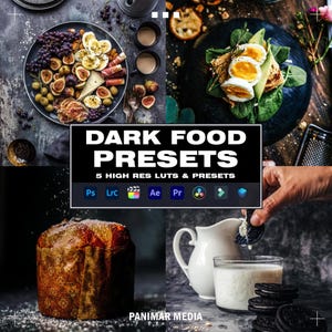 5 Dark Food Lightroom Presets | Mobile & Desktop | FOOD | Photo Editing Filter Instagram | Mobile Lightroom Preset | Photoshop