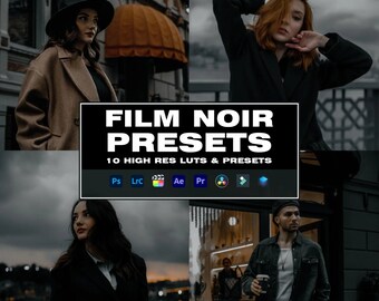 10 Film Noir Lightroom Presets | Mobile & Desktop | Film | Photo Editing Filter for Instagram | Mobile Lightroom Preset | Photoshop | LR