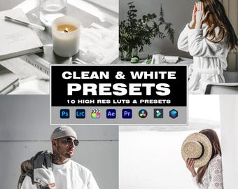 10 Clean and White Lightroom Presets | Mobile & Desktop | WHITE | Photo Editing Filter Instagram | Mobile Lightroom Preset | Photoshop