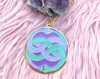 Auryboros Enamel Pendant Necklace ~ Neverending Story Auryn