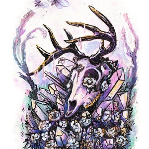 Crystal Deer Skull Print image 1