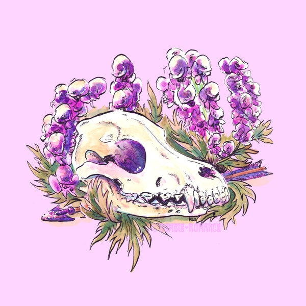 ACONITE Wolf's Skull Print