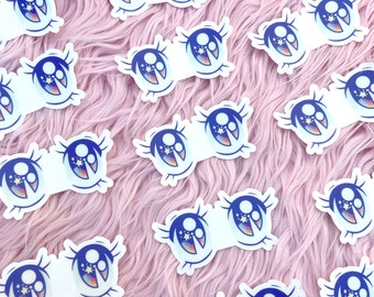 Anime Eyes Transparent Die Cut Vinyl Sticker