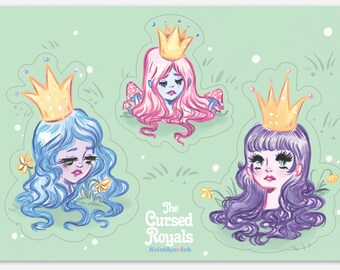 The Cursed Royals Vinyl Sticker Sheet - Three Princesses of Whiteland Norwegian Folktale