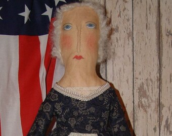 Primitive Folk Art Martha Washington Doll Digital Instant Downlaod Pattern