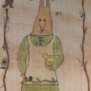 PATTERN - Primitive Ester Rabbit Doll - Spring Chick - The Crow & The Weasel Folk Art 1999 RARE