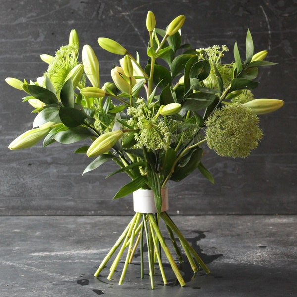 2 x Hanataba - Bouquet Maker – Blumen Twister - Blumenwerkzeug für individuelle Blumenarrangements - silber