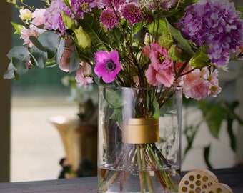 2 x Hanataba - Creatore di bouquet - Flower Twister - strumento per fiori per composizioni floreali individuali - oro