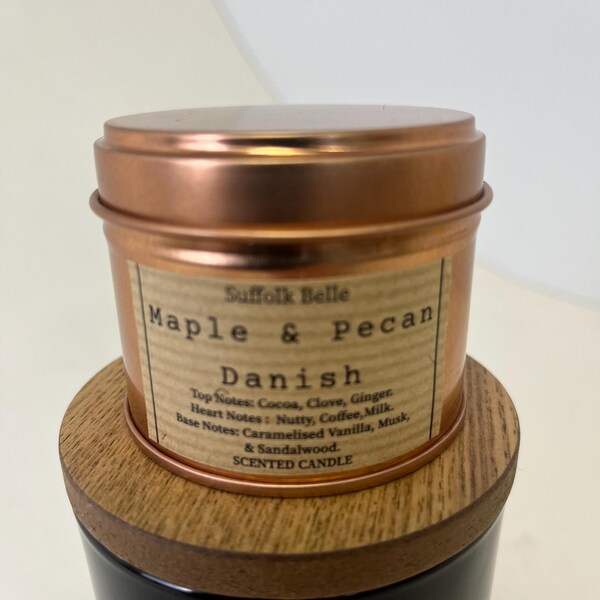 Maple & Pecan Danish Scented Candle – Hand Poured Soy Wax, 10CL