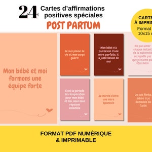 Cartes d'affirmations positives NAISSANCE à imprimer