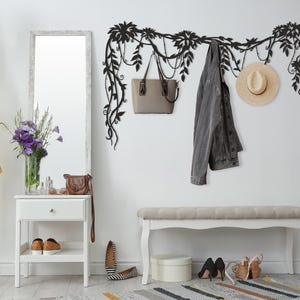 Metal tree branch coat rack, branch wall hanger, clothing and hat rack, housewarming gift, apartment decor, tree branch wall art, coat hooks