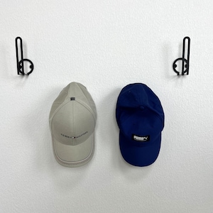 Metal hat organizer, handmade hat hook, baseball cap holder, gift for him, hat holder, baseball cap holder, wall hook set, home organization