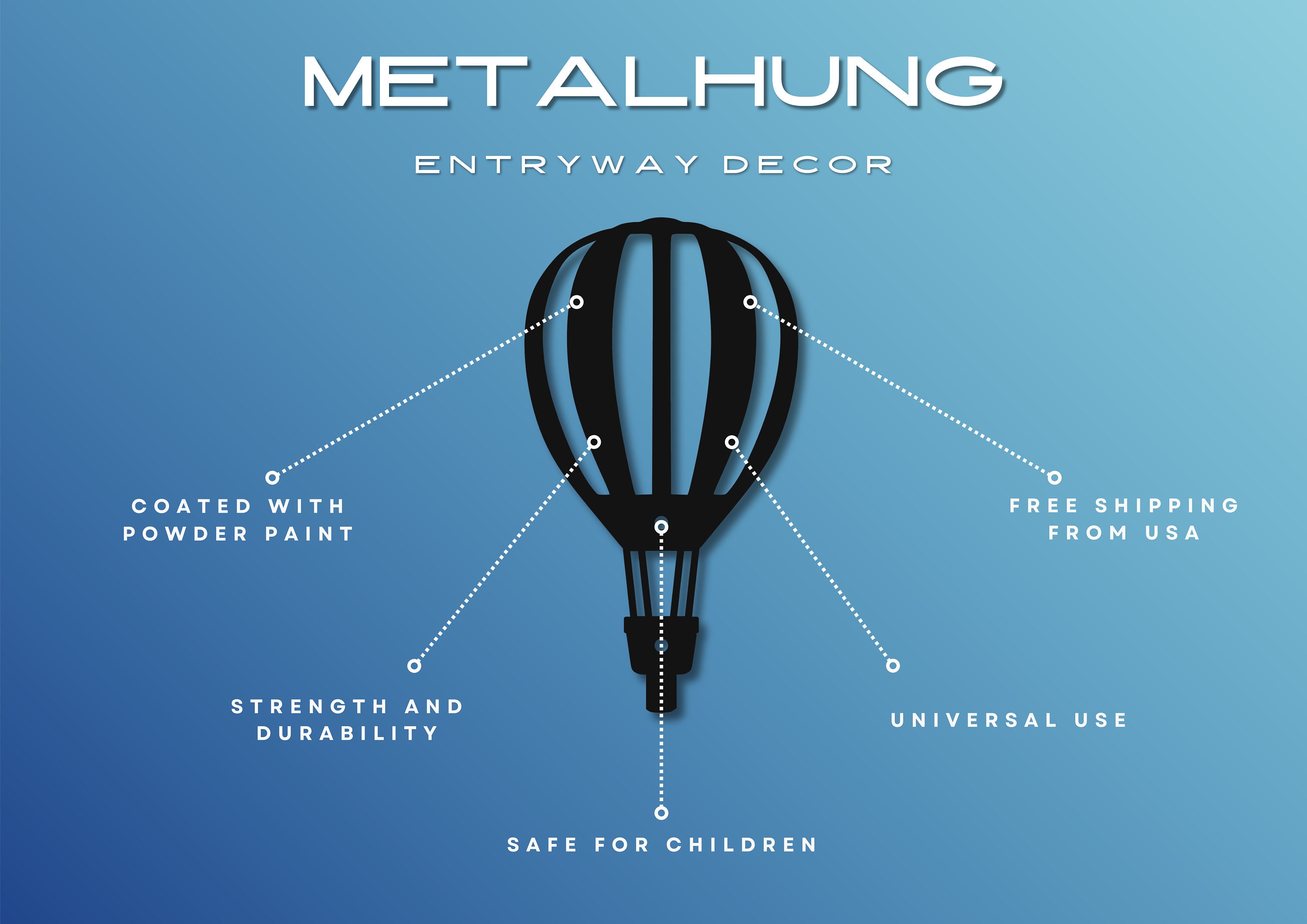 Metal Hot Airballoon Wall Decor, Hot Airballoon Hooks, Modern Coat Rack ...