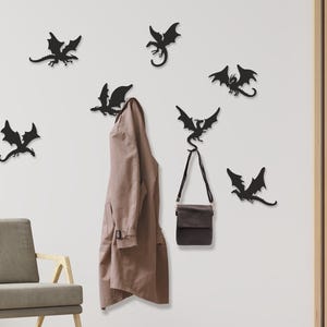Unique dragon hooks for wall, steel metal hook, gothic wall hook, animal hooks, entryway hooks, decorative dragon hooks, key holder for wall