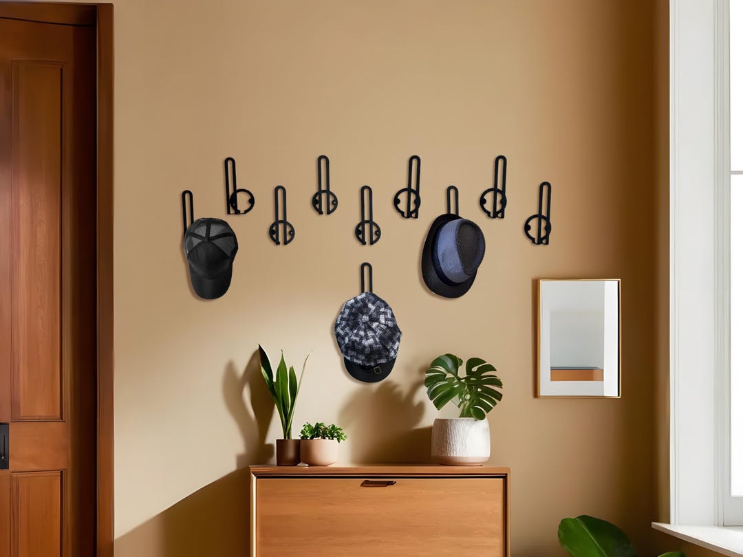 Set of 10 Hat Racks, Metal Clothing Rack, Wall Hooks Set, Housewarming ...