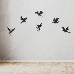 Set of 7 wall mounted hooks, animal hooks, gothic wall hook, fantasy decor, spooky coat hooks, unique hook set, black coat hanger