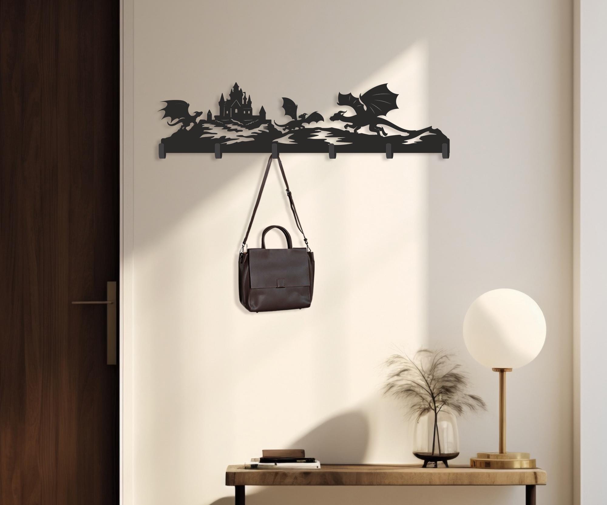 Wall Engraved Rack Gothic Wall Rack, Cap Rack, Gift for Him Unique, Entryway Organizer ...