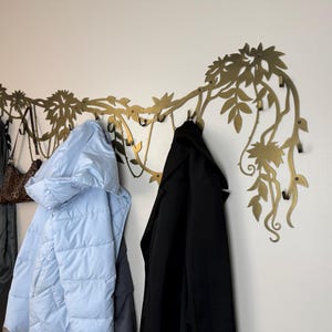 Bronze coat rack wall mount, branch wall hanger, clothes hook, hat rack, tree branch decor, wall bag hooks, key hanger,tree branch coat rack