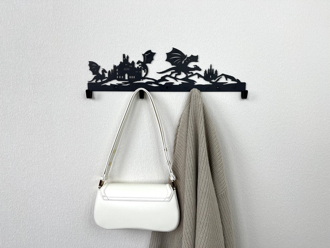Gothic Metal Coat Rack, Gothic Decor, Dragon Rack, Entryway Organizer ...