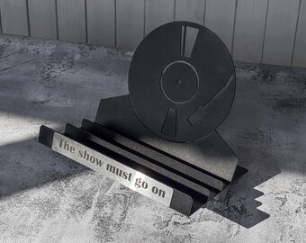Record holder, vinyl record display stand, music decor, record storage, retro home decor, album stand, record shelf, music lover gift