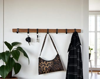 Wood coat rack, wall mounted entryway rack, modern scandinavian decor