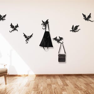 Dragon metal coat hooks, decorative wall hook, gothic hooks, new home gift, unique hooks, wall organizer, new home gift, single hook