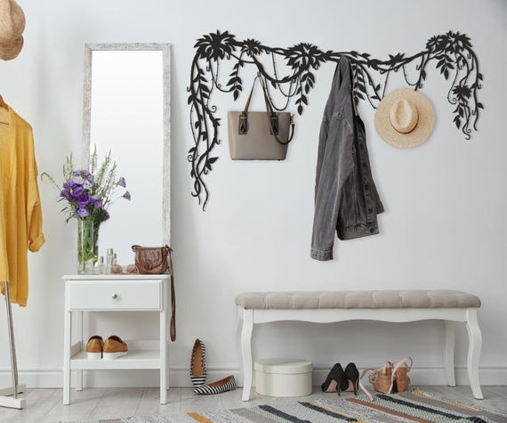 Metal Tree Branch Coat Rack, Branch Wall Hanger, Clothing and Hat