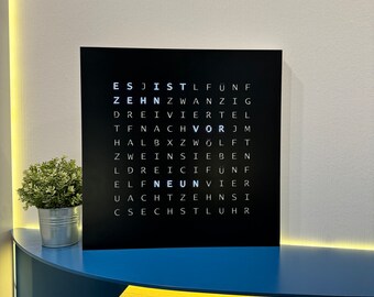 WordClock, word clock - LED wall clock to hang or stand