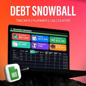 Calculadora de deudas con efecto bola de nieve y seguimiento de pagos, planificador de pagos de tarjetas de crédito y préstamos, herramienta financiera con el método bola de nieve
