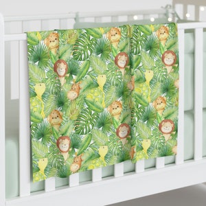 Safari Jungle Bladeren Baby Inbakerdeken | Safari Jungle-thema | Geslachtsneutrale babydeken | Babyshower cadeau