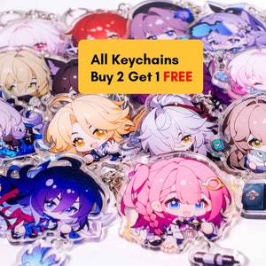 Honkai Star Rail Chibi Keychain, Honkai Star Rail Charm, Character Key Chain, Kafka, Sampo, Loucha, Asta, Jing Yuan, Buy2Get1Free 01-23