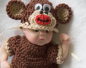 Cheryls Crochet CB5 Doll 6 to 7 inches Little Monkey Baby Layette Set PDF Download Crochet Pattern