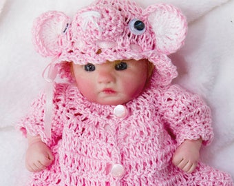 Cheryls Crochet CB17 Doll 8 to 9 inches Little Bear Layette Set PDF Download Crochet Pattern