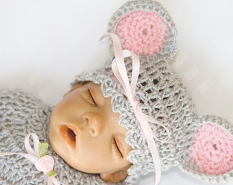 Cheryls Crochet CB12 Doll 8 to 9 inches Adorable Mouse Layette Set PDF Download Crochet Pattern