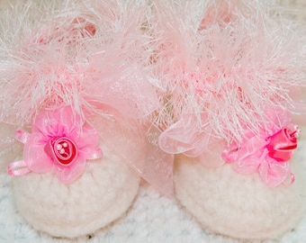 Cheryls Crochet CCF13 Baby Felted Pretty Booties PDF Download Crochet Pattern