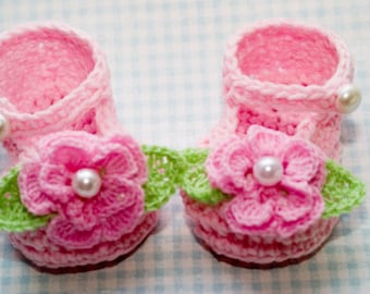 Cheryl's Crochet CC22 Baby Flower Mary Janes PDF Download Crochet Pattern