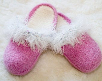 Cheryls Crochet CCF11 Child's Princess Felted Slippers PDF Download Crochet Pattern