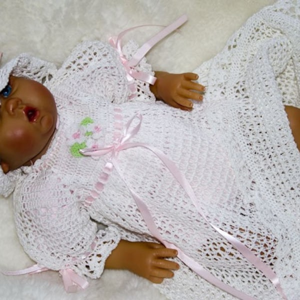 Cheryl's Crochet CC55 Baby Floral Elegance Christening Set PDF Télécharger Crochet Pattern