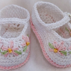 Cheryl's Crochet CC65c Baby Grace Mary Jane Booties PDF Download Crochet Pattern