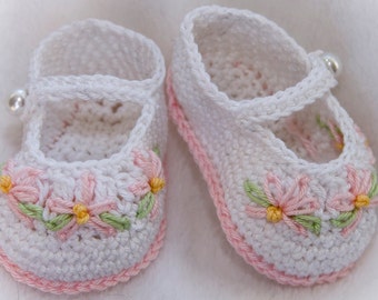 Cheryl's Crochet CC65c Baby Grace Mary Jane Booties PDF Download Crochet Pattern