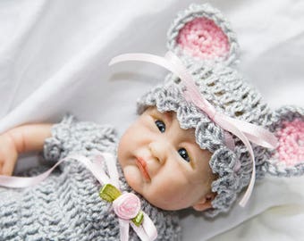 Cheryls Crochet CB3 Doll 6 to 7 inches Adorable Mouse Baby Layette Set PDF Download Crochet Pattern