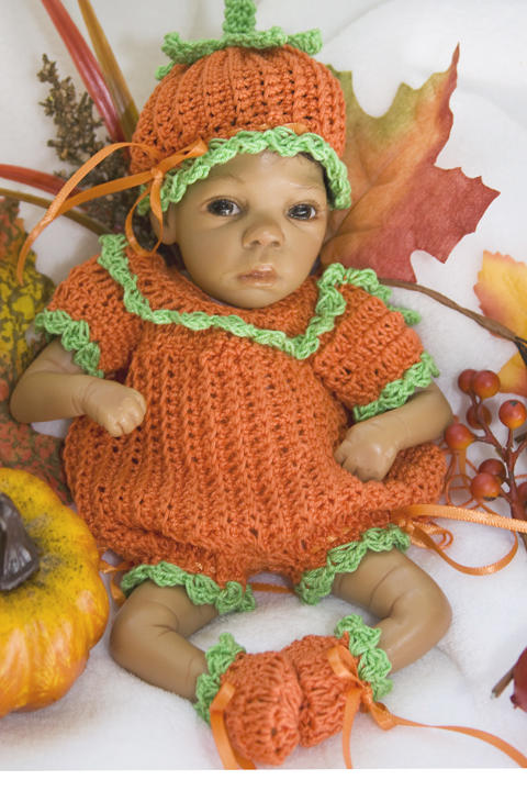 Cheryls Crochet D68 Doll 8 to 9 Inches Little Pumpkin Outfit | Etsy