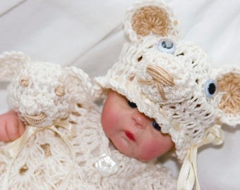 Cheryls Crochet CB1 Doll 6 to 7 inches Little Bear Layette Set PDF Download Crochet Pattern