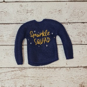 Elf Clothes Sparkle Squad Sweater, Original Elf or Plush Elf, Sparkle Squad Christmas Elf Costume image 1