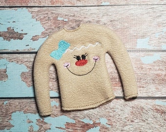 Elf Clothes - Gingerbread Girl Sweater, Elf Sweater, Elf clothes, Christmas Elf,  Original Elf or Plush Elf