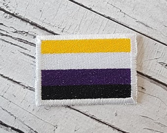 LGBTQ Non-Binary Pride Flag Patch - LGBT Nonbinary Pride Patch. Great for Christmas Stocking Stuffers!