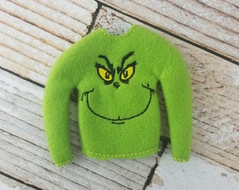 Elf Clothes - Mean One Sweater, Elf Sweater, Elf clothes, Christmas Elf,  Original Elf or Plush Elf