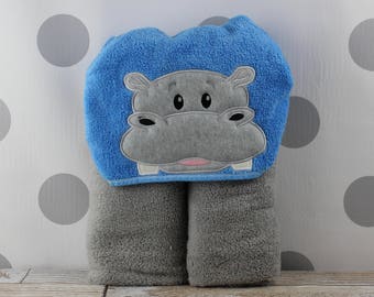 hippo hooded towel