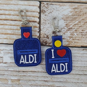 Aldi Quarter Keychain Quarter Keeper Carrito Llavero Quarter para Aldi y tiendas similares. Ideal para los rellenos de medias navideñas imagen 2